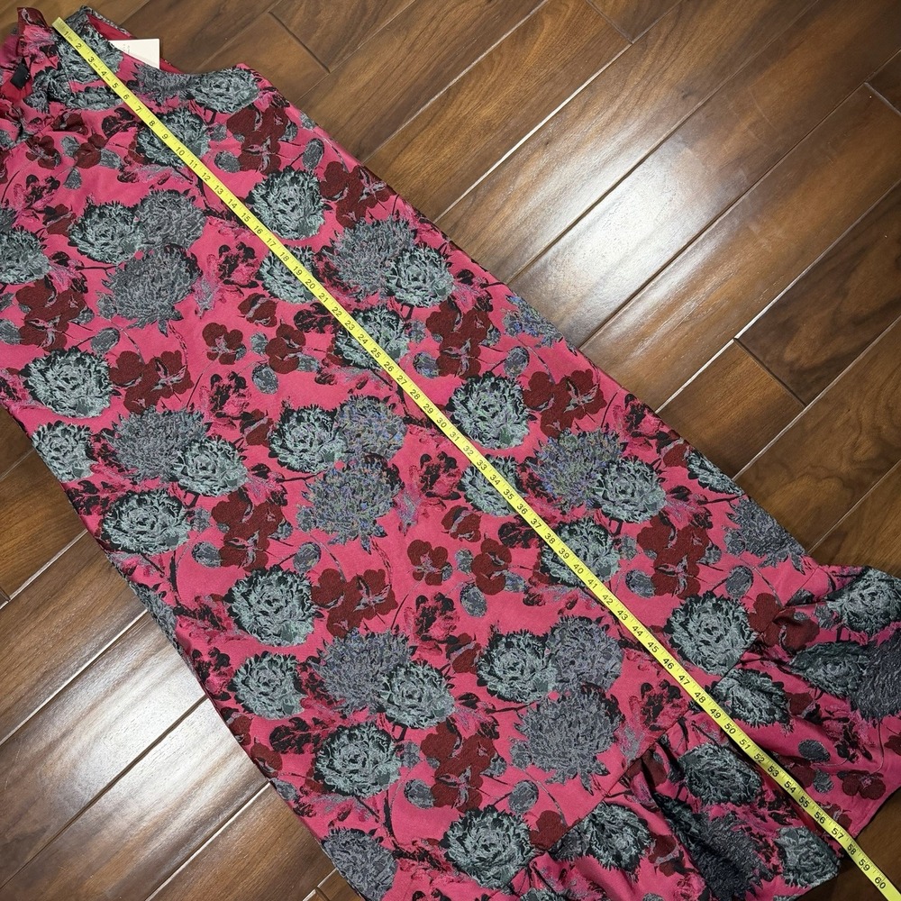 Abbey Glass Women's Size XL Pink Black Floral Jacquard Camille Gown Dress - Picture 5 of 11